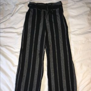 LAST CHANCE!Black with white pinstripe flare pants